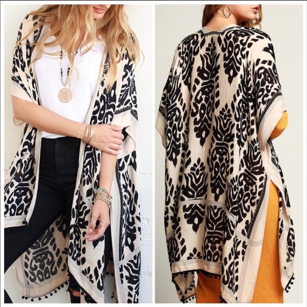 CLEARANCE ‼️LEOPARD BLUE IVORY- Kimono - Picture 5 of 5